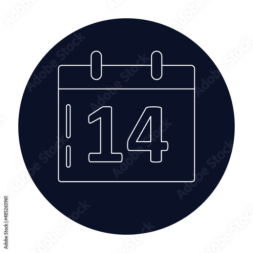 14 calendar Vector icon which is suitable for commercial work and easily modify or edit it

