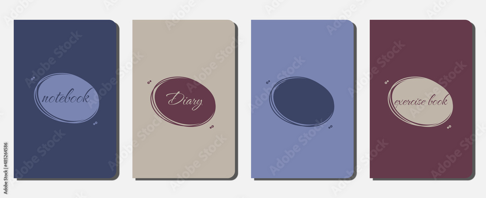 Cover template vector set. Backgrounds for notebooks, notepads, diarys, and presentations. Headers are isolated and changeable.
