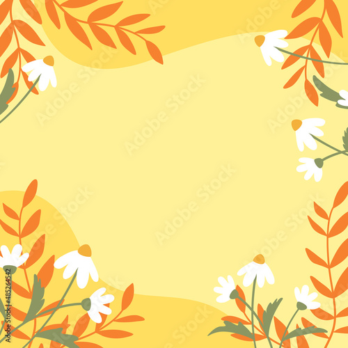 Hand drawn floral background template