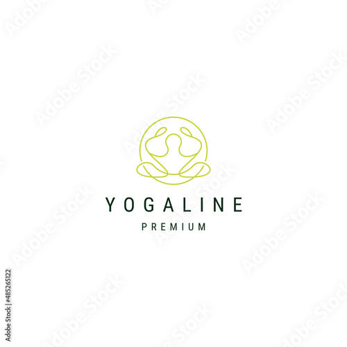 Luxurious yoga of people logo icon design template flat vector