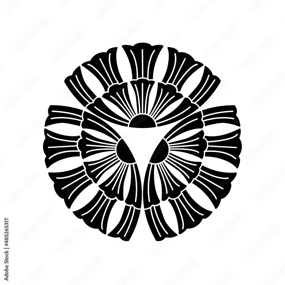 Obraz premium 寄生紋 / 寓生紋・三つ外割り寄生花（みつそとわりほやのはな）/ 三つ外寄せ寓生（みつそとよせほや）