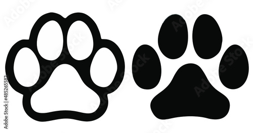 Dog print or cat print flat vector icon for animal apps, website, or other creative design