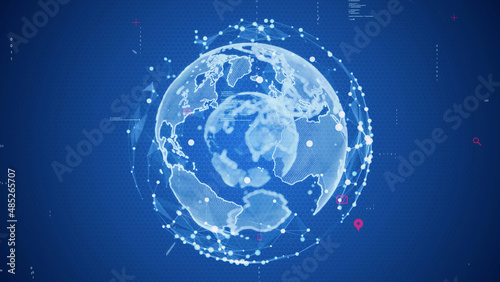 Global communication network concept. Digital transformation. DX.