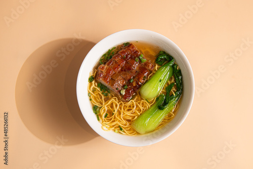 Canvas Print Noodles in a plate.