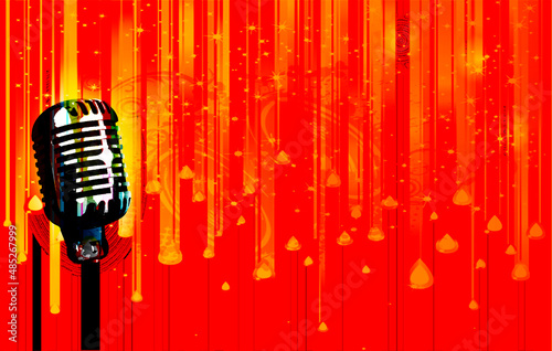 Microphone On Abstract Background