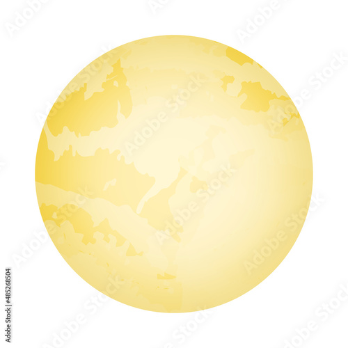 Yellow Full Moon Drawing Vector Graphic Illustration Design with Abstract Texture