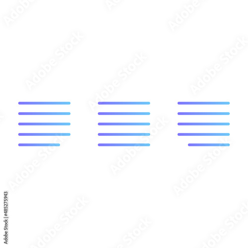 Alignment vector icon with gradient