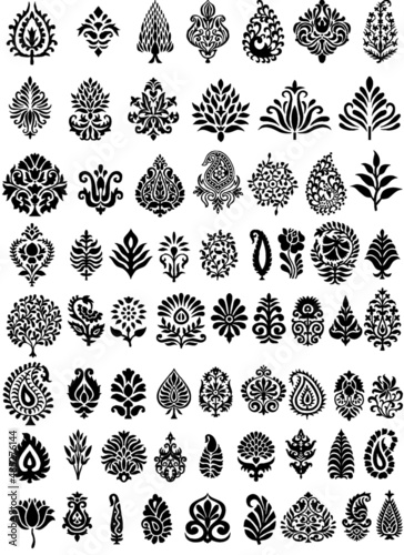 Indian Textile Motifs, Textile Designs elements, Traditional Designs Motifs
