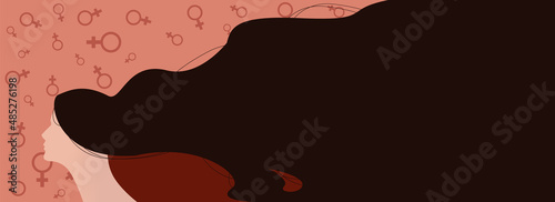 International Women's Day. Vector illustration of five happy smiling diverse women standing together.