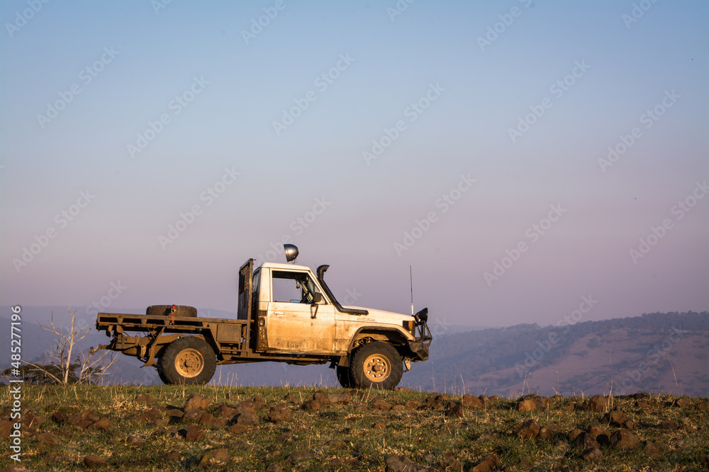 Off road vehicle in mountains