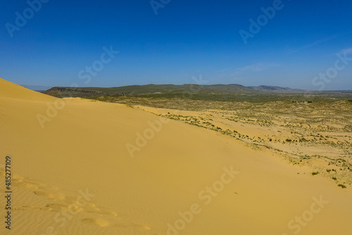 Sand dunes of the Sarykum dune. A natural monument. Dagestan. Russia. photo