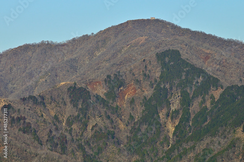 丹沢の大山からの展望 丹沢山地の塔ノ岳 丹沢 大山のイタツミ尾根 25丁目付近より塔ノ岳、その手前から左手前に木ノ又大日、新大日 