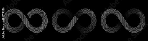 Circular sound wave rhythm from lines. Symbol  infinity, repetition and cyclicity.