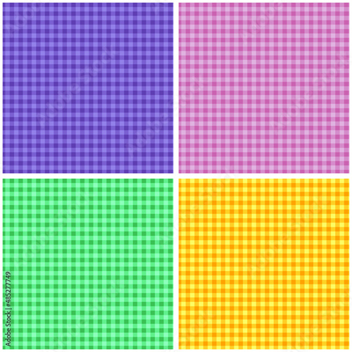 Set of four seamless checkered backgrounds