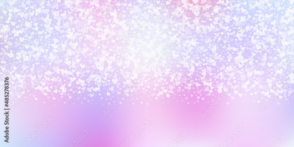 White heart love confettis. Valentine's day gradie White heart love confettis. Valentine's day gradie