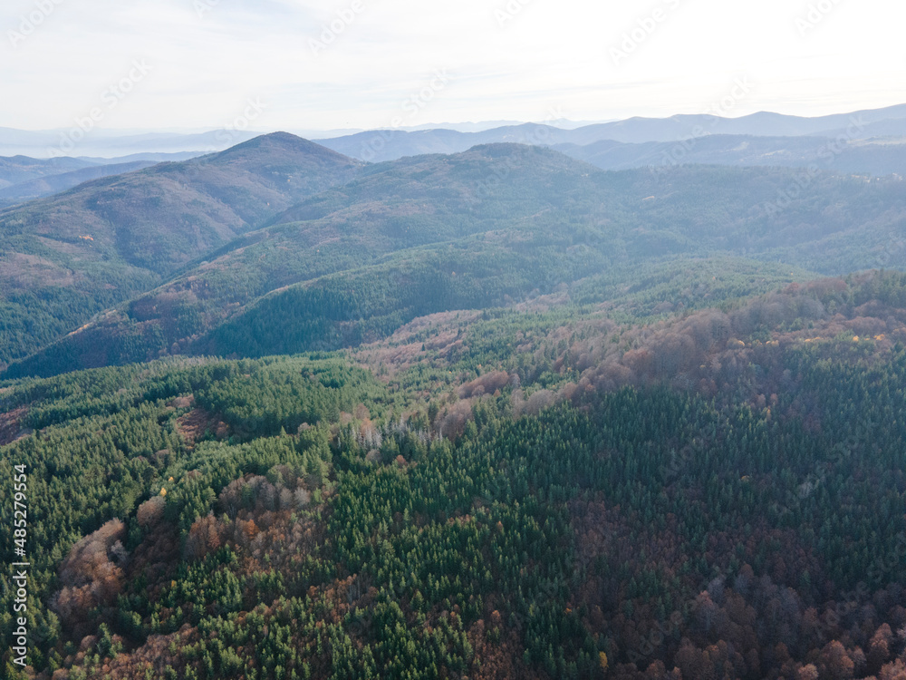 Aerial view of Osogovo Mountain, Bulgaria