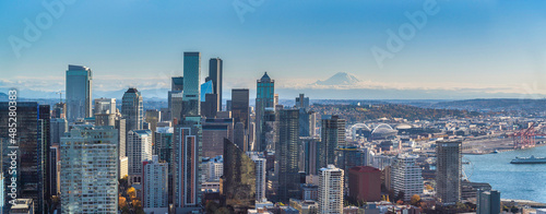 Cityscape view from the Space Needle at Tacoma, Washington, United States
