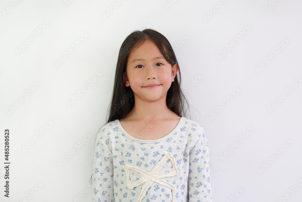 Portrait of beautiful Asian little girl child on white background. Portrait of beautiful Asian little girl child on white background.