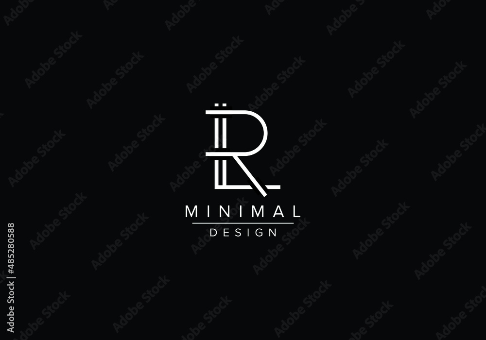 Abstract Alphabets Letters LR or RL Logo Stock Vector | Adobe Stock