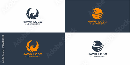 Set of falcon, hawk, eagle strong monogram logo design