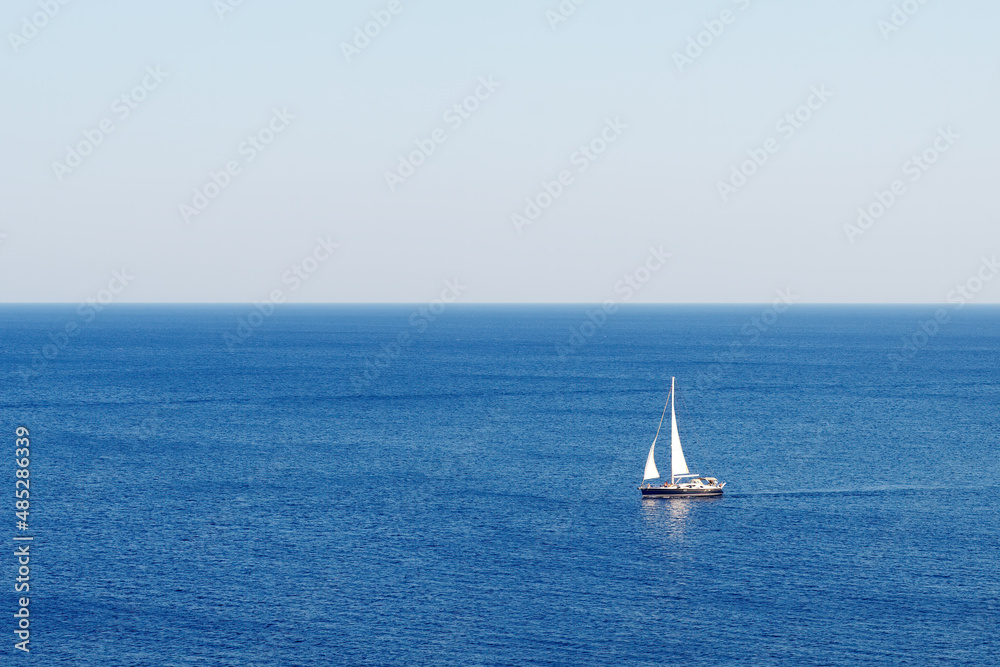 Yacht sailng in the sea