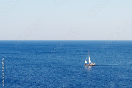 Yacht sailng in the sea © yarekm