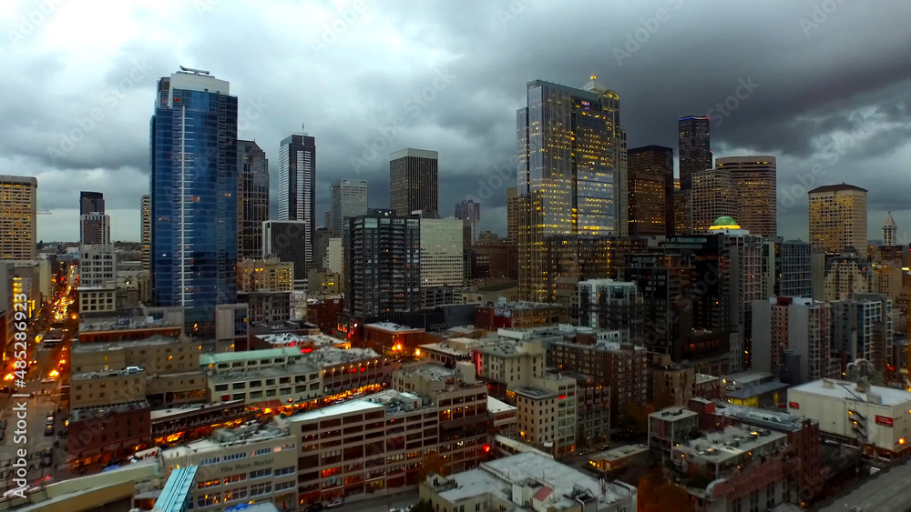 Fototapeta premium city skyline at night in Washington
