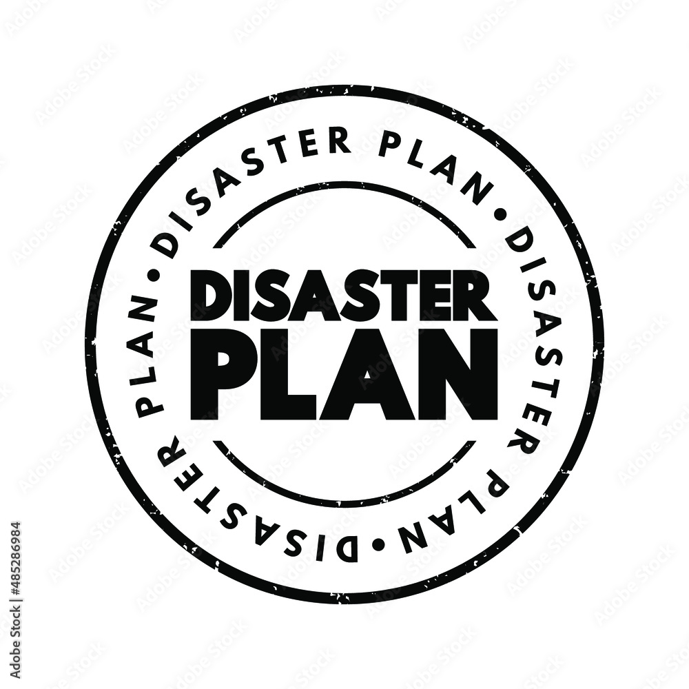 Disaster Plan text stamp, concept background