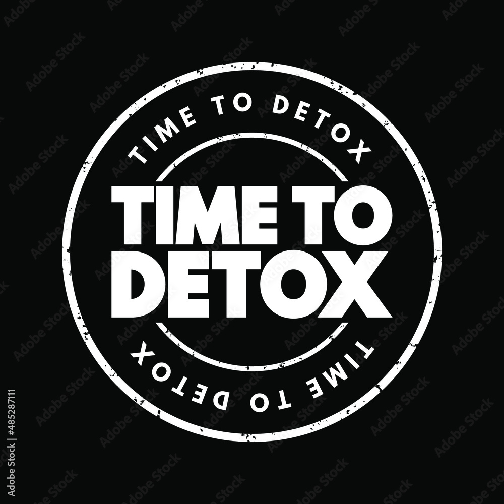 Time To Detox text stamp, concept background