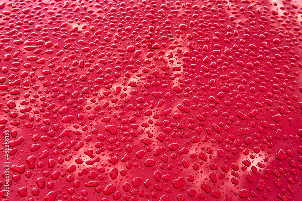Water drops on red color background Water drops on red color background