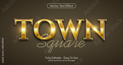 Creative 3d Town square editable text effect template