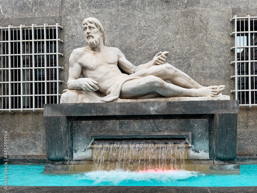 The Po river fountain in Torino 