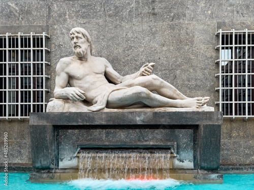 The Po river fountain in Torino 