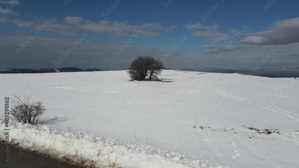 Aerial Winter view of Lyulin Mountain covered with snow, Sofia City Region, Bulgaria Aerial Winter view of Lyulin Mountain covered with snow, Sofia City Region, Bulgaria