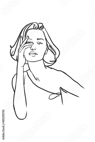 Vector illustration of a girl who does yoga