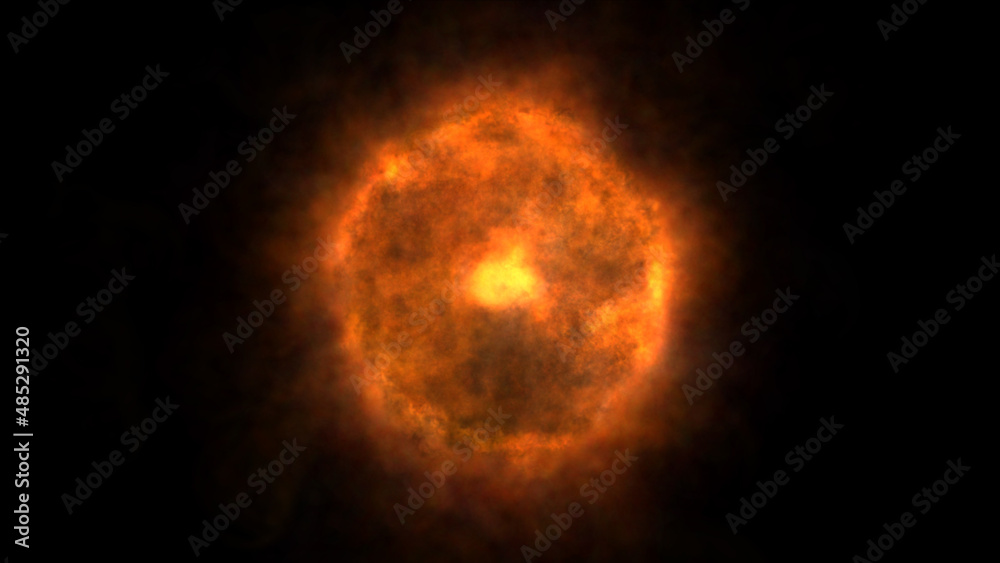 fire flame ball explosion in space, illustration fire flame ball explosion in space, illustration