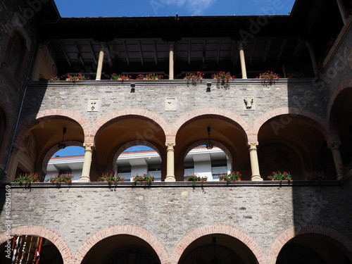 Courtyard of city hall building in Bellinzona city in Switzerland
