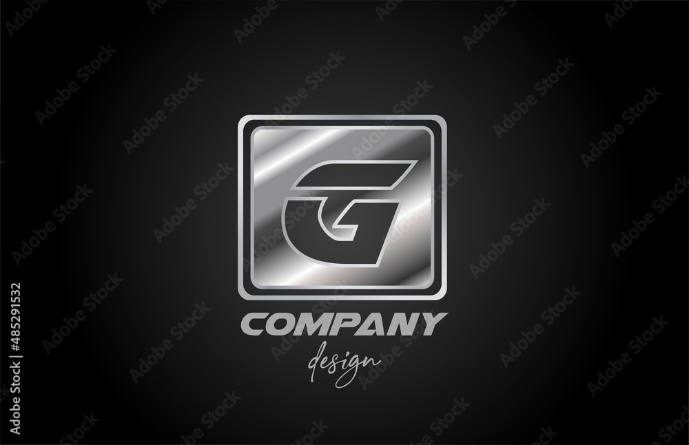 silver metal G alphabet letter logo icon with square design. Creative template for business and company silver metal G alphabet letter logo icon with square design. Creative template for business and company