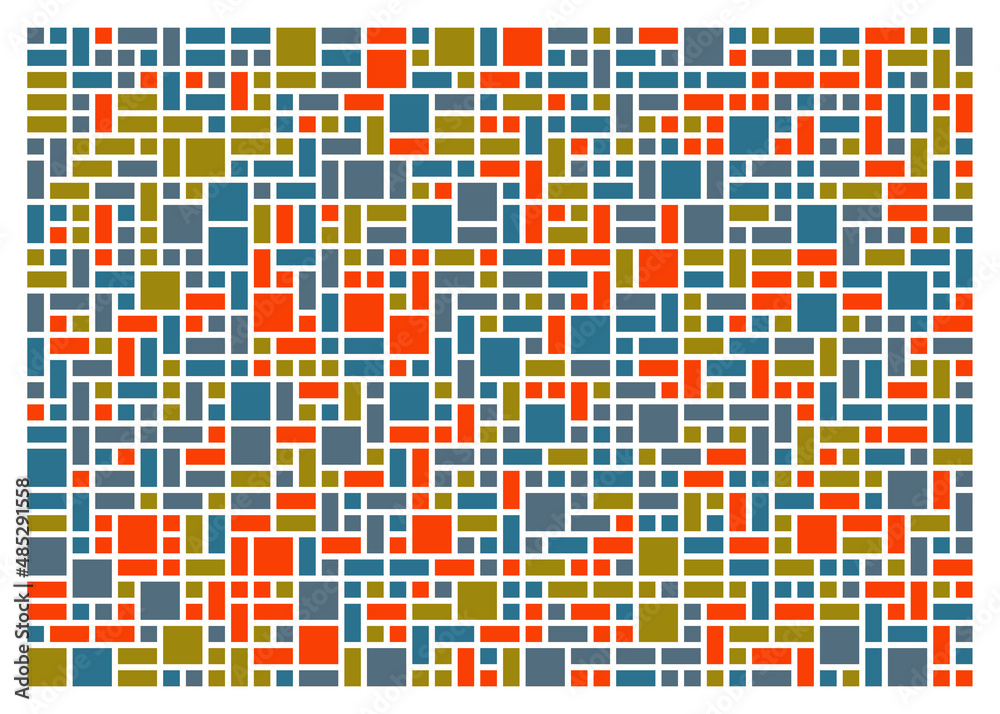 Fototapeta premium Offset Quads generative art background art illustration