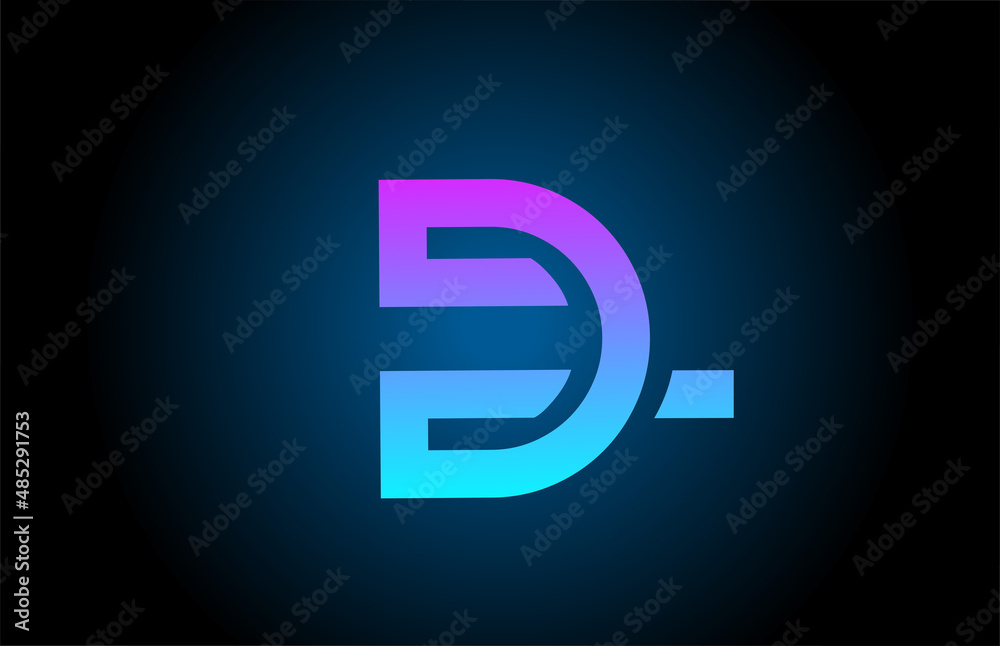 D blue alphabet letter logo icon with line design. Creative template for business and company D blue alphabet letter logo icon with line design. Creative template for business and company