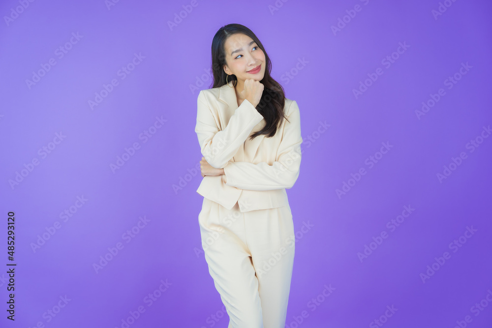 Portrait beautiful young asian woman smile with action Portrait beautiful young asian woman smile with action