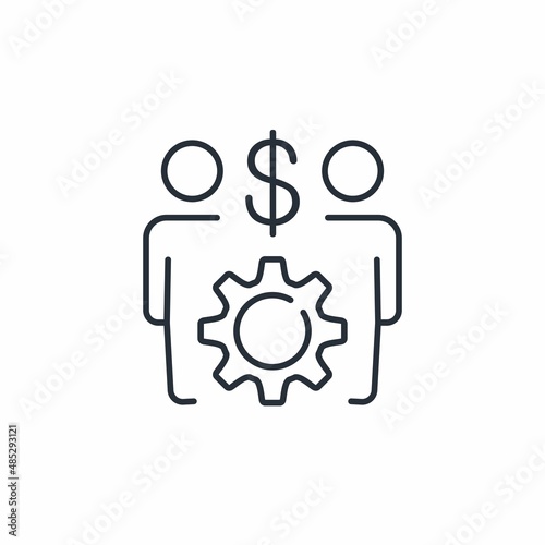 Joint funding. Vector linear icon isolated on white background