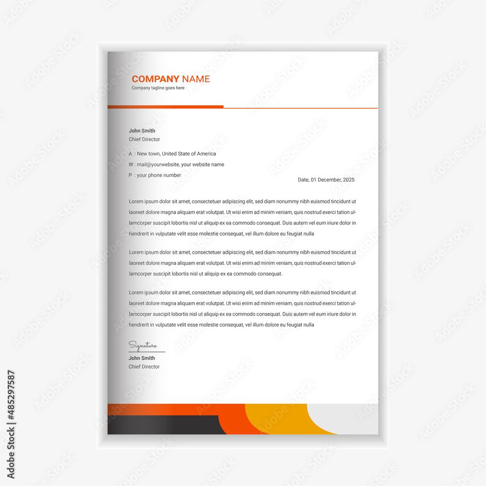 Modern and business corporate Letterhead template design Modern and business corporate Letterhead template design
