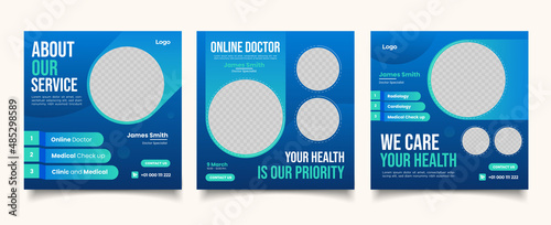 Health medical service social media post template