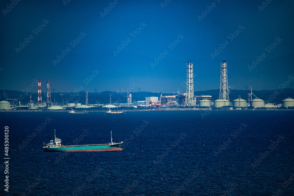 Naklejka premium 東京湾の船舶