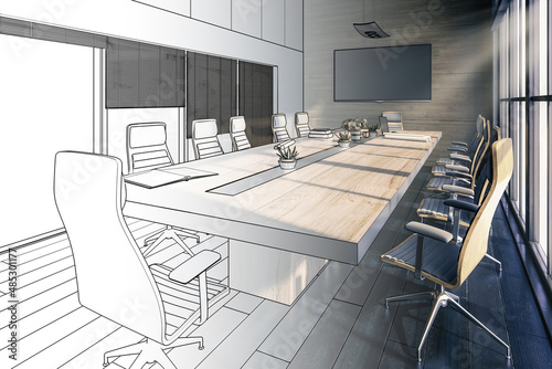 Meeting Room Interior in Design (project) - 3D Visualization