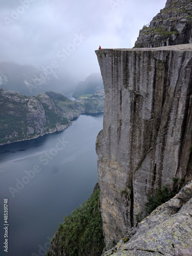 view from the top of the cliff in Preikestolen (Norway)