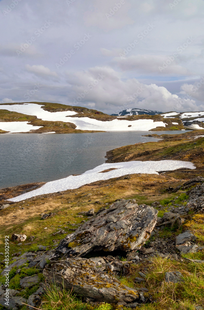 Mountain landscape on the Norwegian mountain plateau Vikafjell
