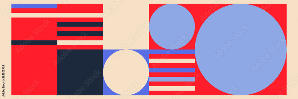 Retro geometric covers set. Bauhaus retro design colors. Flat covers design. Simple shapes. Vector EPS 10. Retro geometric covers set. Bauhaus retro design colors. Flat covers design. Simple shapes. Vector EPS 10.