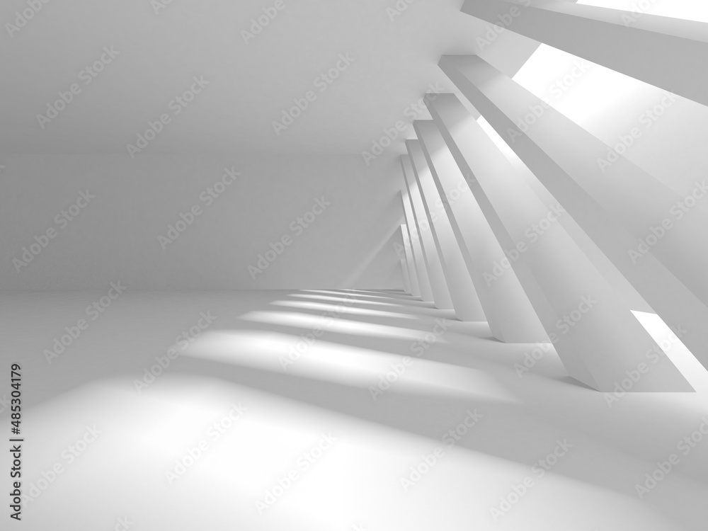 Obraz premium Illuminated corridor interior design. Empty Room Interior Background